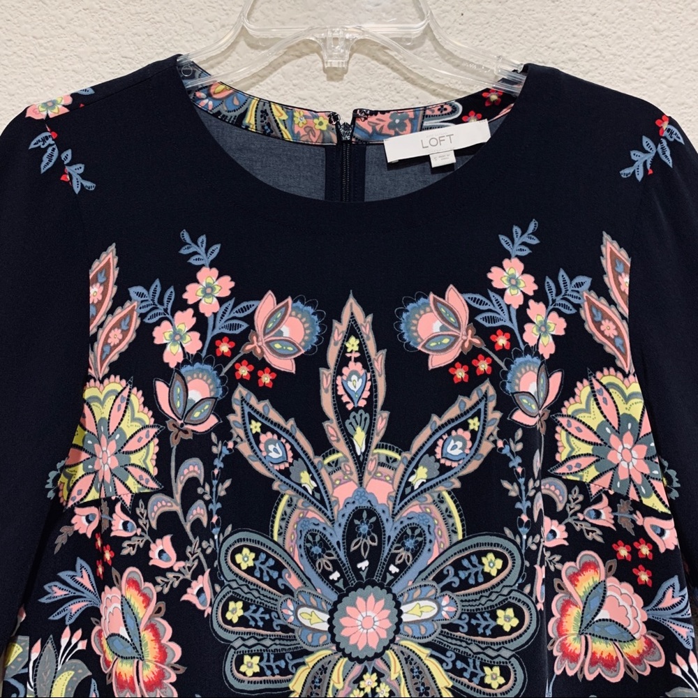 LOFT Mulit Color Prints Mini Dress - Picture 2 of 8